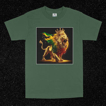 YAWD REPORT Green T-Shirt w/Rasta Lion (Limited)