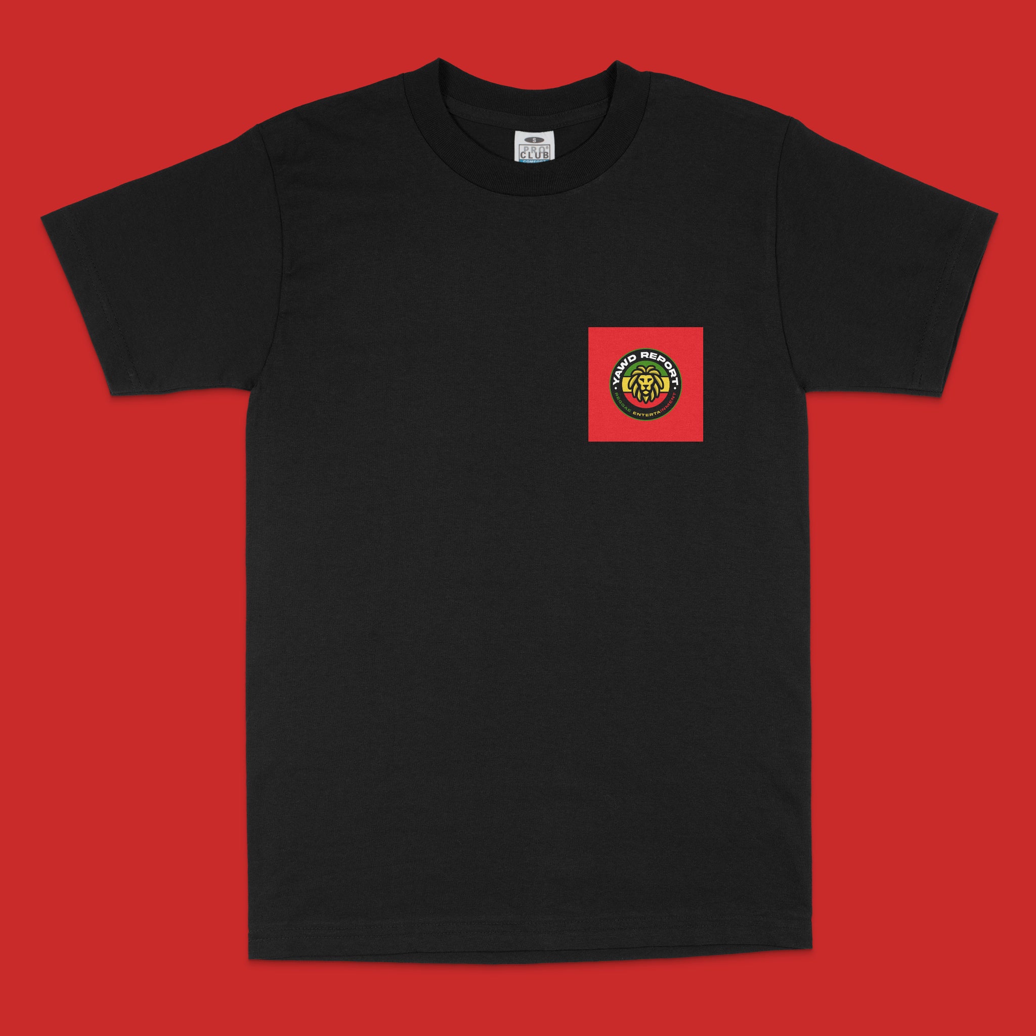 YAWD REPORT Black T-Shirt w/Red Pocket Logo