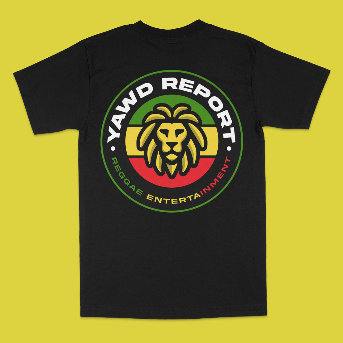YAWD REPORT Black T-Shirt w/Yellow Pocket Logo