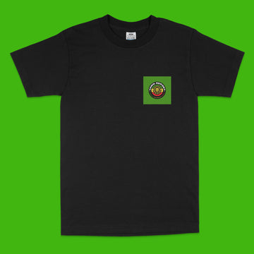 YAWD REPORT Black T-Shirt w/Green Pocket Logo