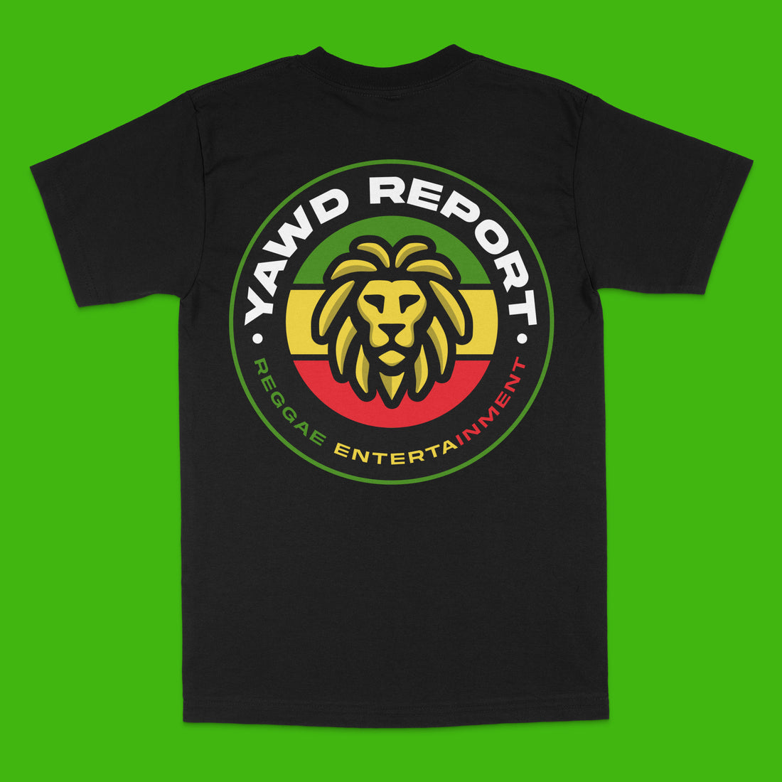 YAWD REPORT Black T-Shirt w/Green Pocket Logo