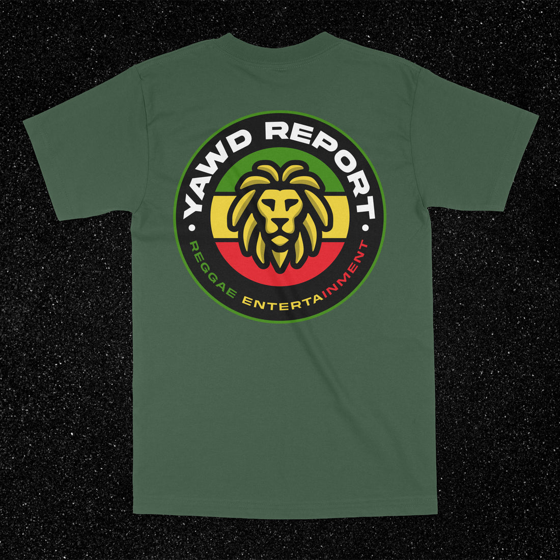 YAWD REPORT Green T-Shirt w/Rasta Lion (Limited)