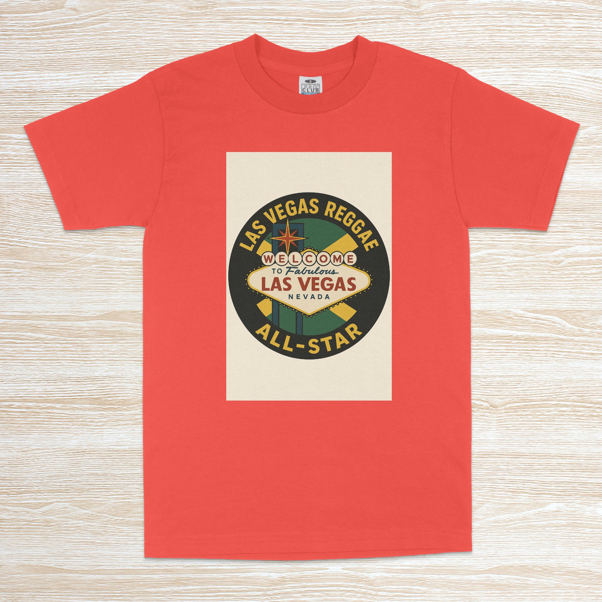 YAWD REPORT Red Las Vegas Reggae All-Star Graphic T-Shirt (Limited)