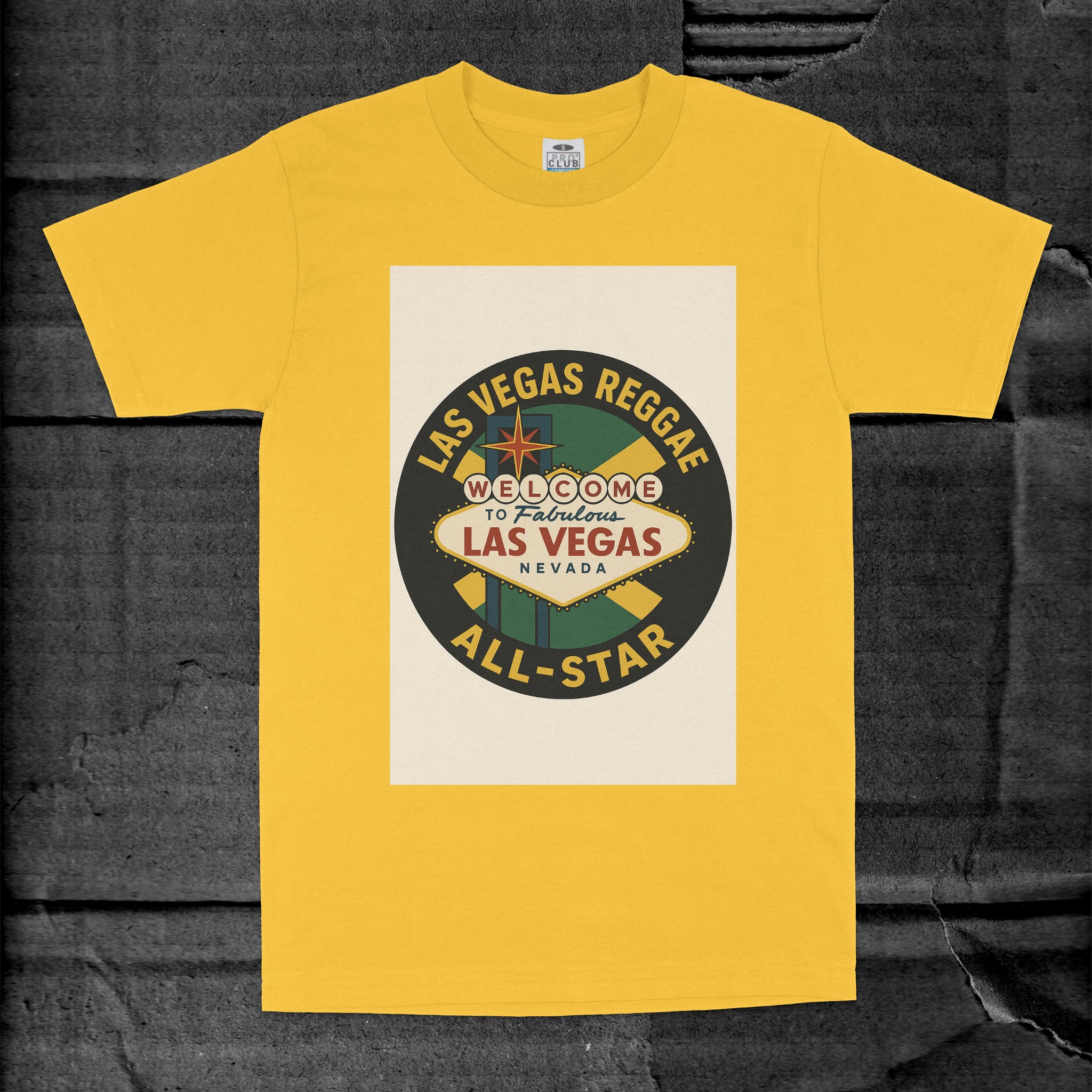 YAWD REPORT Gold T-Shirt w/Las Vegas Reggae All-Star Logo (Limited)