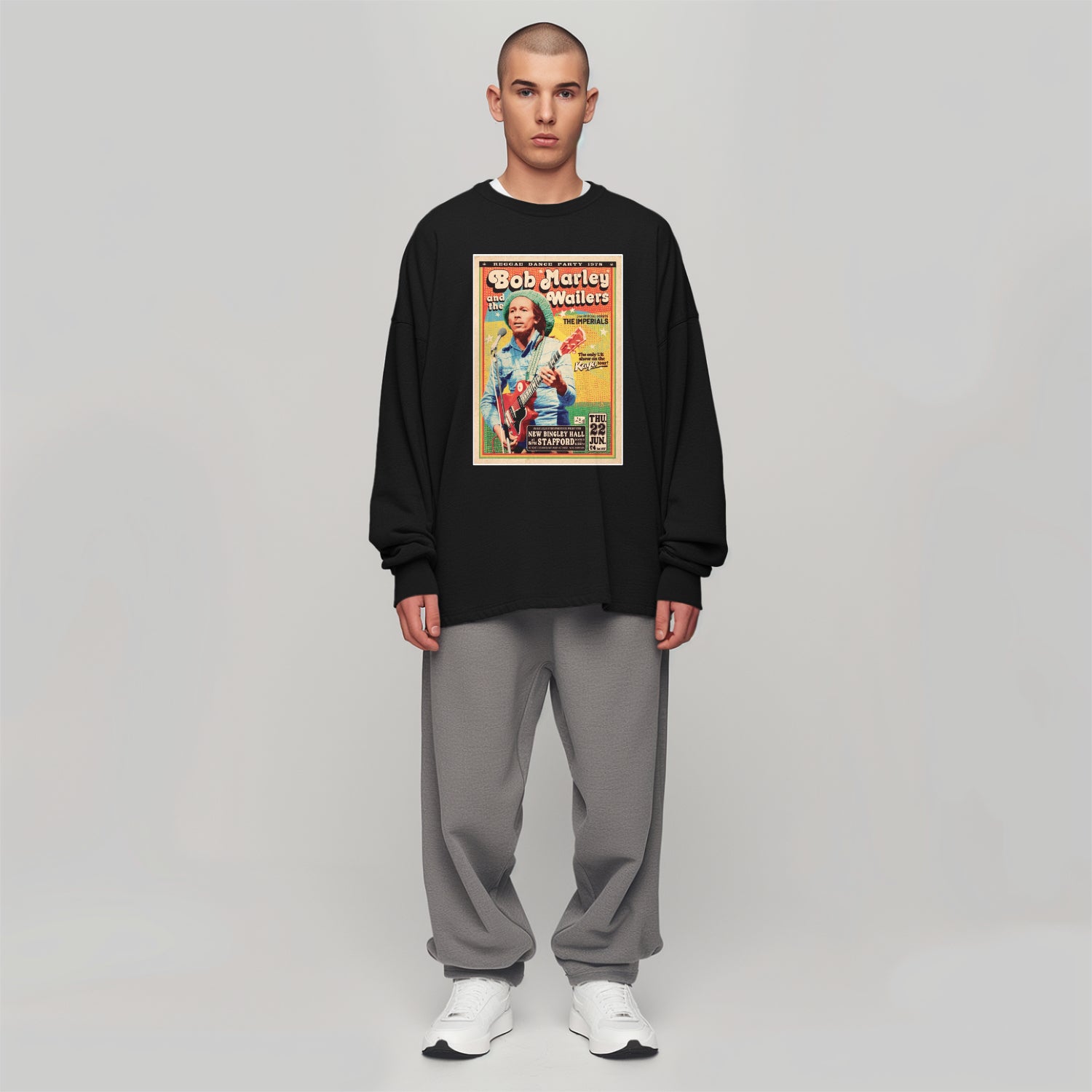 YAWD REPORT Classic Reggae Concert Long Sleeve Graphic T-Shirt